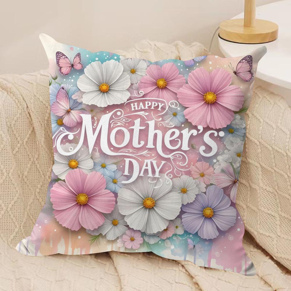 Mother'S Day Cushion Cover Pillowcase Ultra Soft Skin Friendly Fabric Cloud Like Comfort & Concealed Zipper