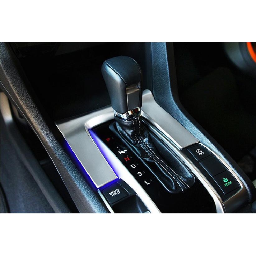 Middle Console Gear Shift Frame Trim For Honda Civic 10th 2016-2021 Matte Silver