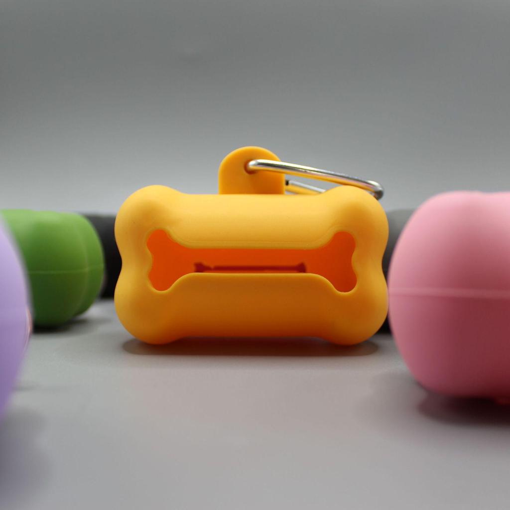 Silicone Bone-Shaped Pet Poop Scooper & Trash Bag Holder