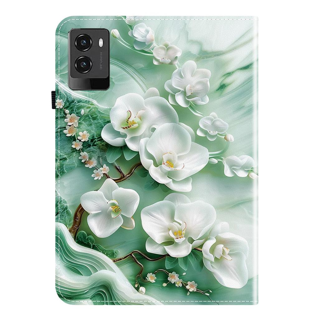 Pentru Lenovo Legion Y700 (2025) Husă din piele pentru tabletă cu suport și sloturi pentru carduri, model imprimat