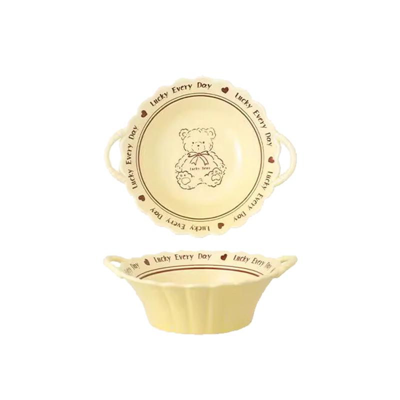 

Persen Lucky Bear Ceramic Bowl with Spoon 7.5 inches