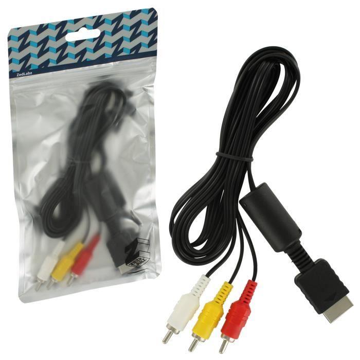ZedLabz kompozit AV-RCA kábel Sony PlayStation 1, 2 és 3 konzolokhoz (PS1, PS2, PS3)