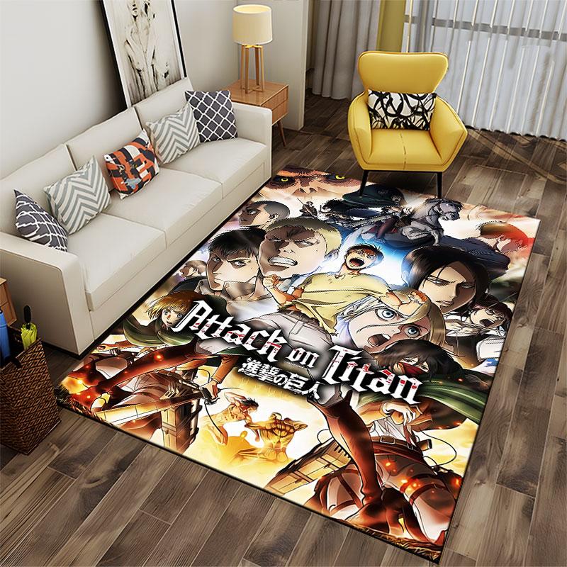 Attack on Titan Anime Carpet suitable as a non-slip mat for the living room or bedroom sofa