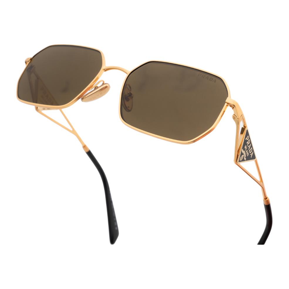 Prada Metal Irregular Frame Sunglasses Unisex sunglasses Gold PRA51S15N01T