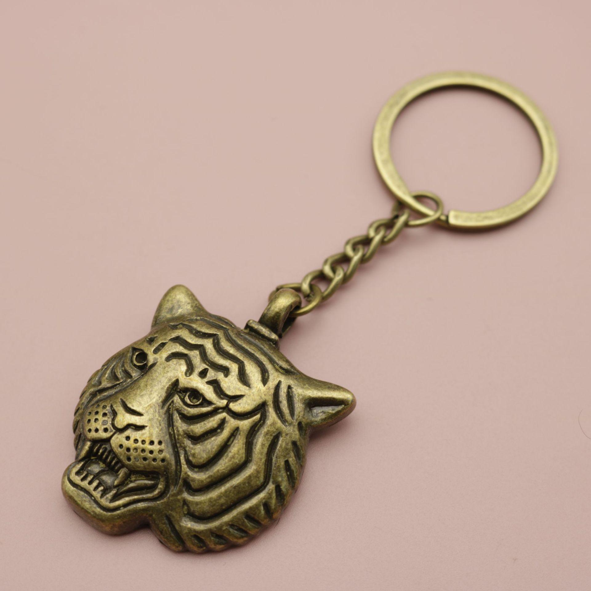 Temu Xiyin Elegant Tiger Head Keychain Pendant