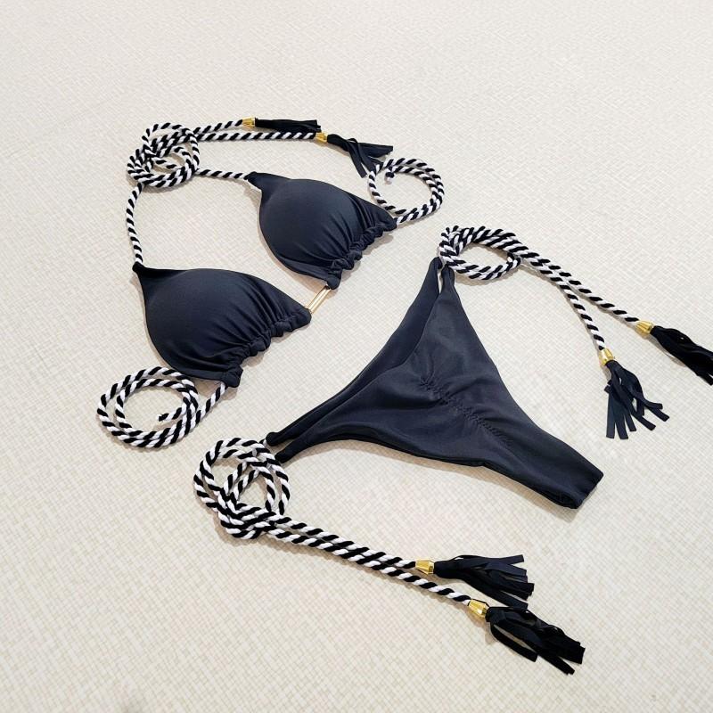 Badeanzug Damen Heißes Mädchen Bikini Zweiteilig Sexy Dreieck Doppelseitiger Kontrast Strand Bademode Dreipunkt Stil