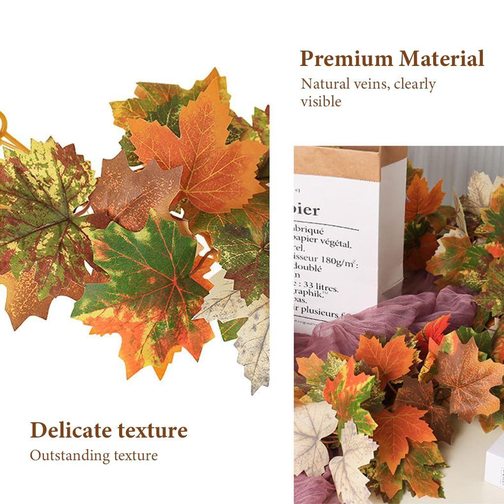 Ghirlandă de toamnă pentru șemineu, Viță agățătoare cu frunze de arțar artificiale, Ghirlande de Ziua Recunoștinței Halloween, Decorațiuni cu frunze