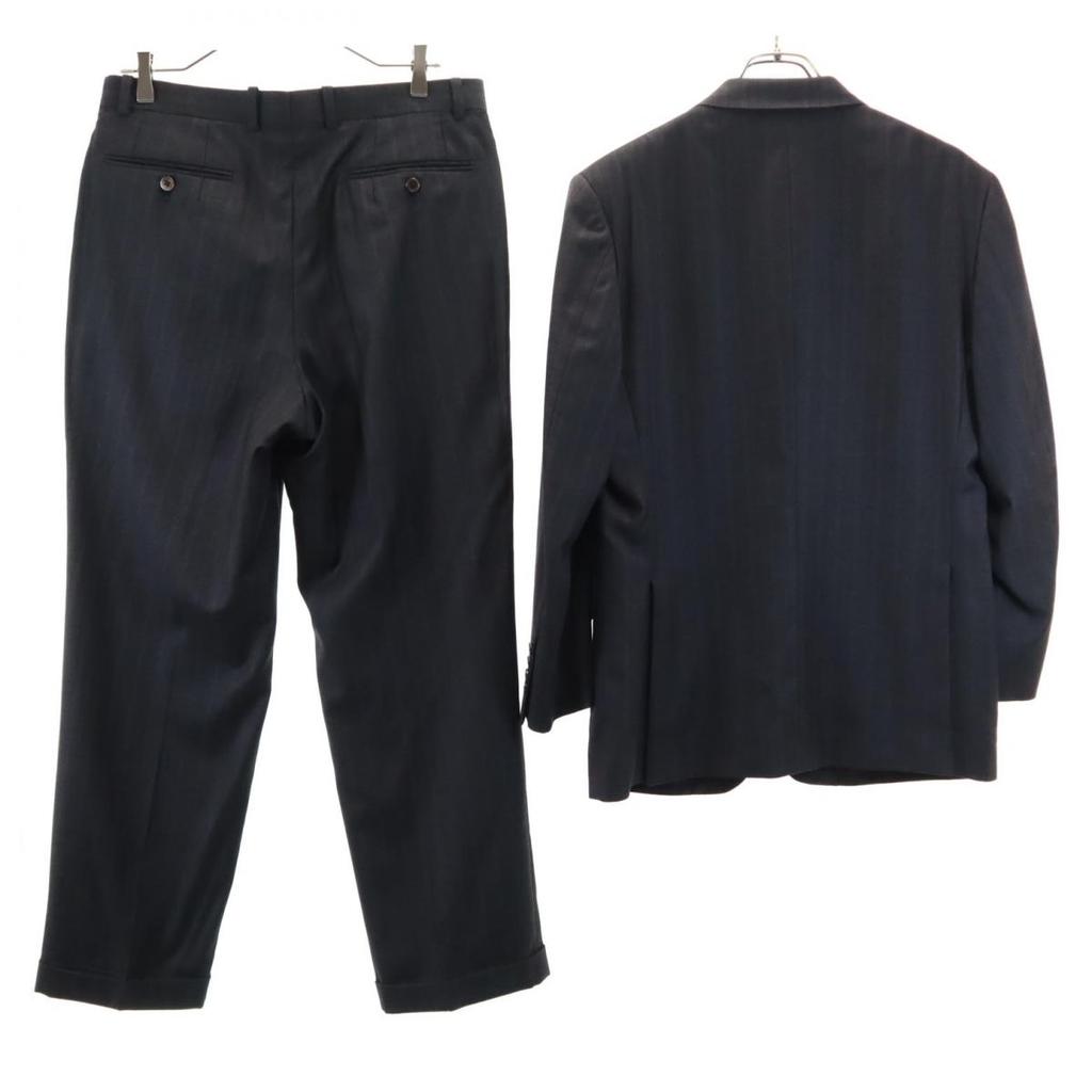 VISARUNO Made In Japan Wool Striped Pattern Suit Setup Upper 4M/lower 82 Men's Used