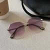 Rimless Cut Edge Sun Glasses Man Polygon Shape UV 400 Protection Protection Woman Sun Glasses High Quality Female Sun Glass