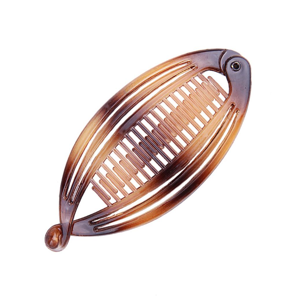 Ponytail Banana Clip Hair Clip Large Size Black Tortoiseshell Leopard Print PS Plastic Hairpin for Women Styling Accessories