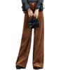 Women Gold Silk Velvet Mopping Pants, Wide-leg Pants, Autumn and Winter High-waisted New Style Drape, Loose Drape, Long Pants