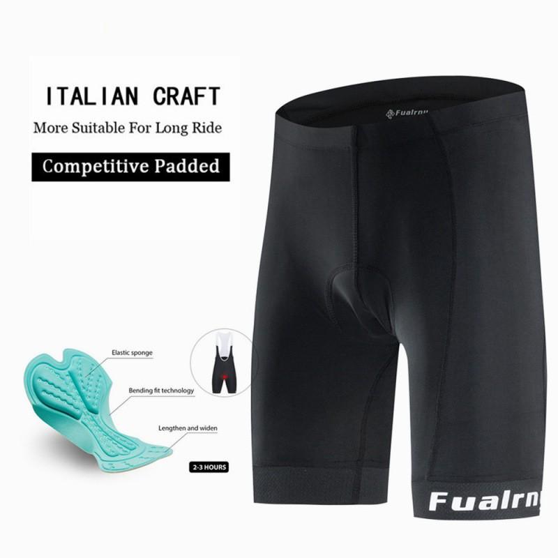 Mens Cycling Shorts With Elastic Waistband Bib Straps Breathable Quick-Dry Performance Bike Pants Small