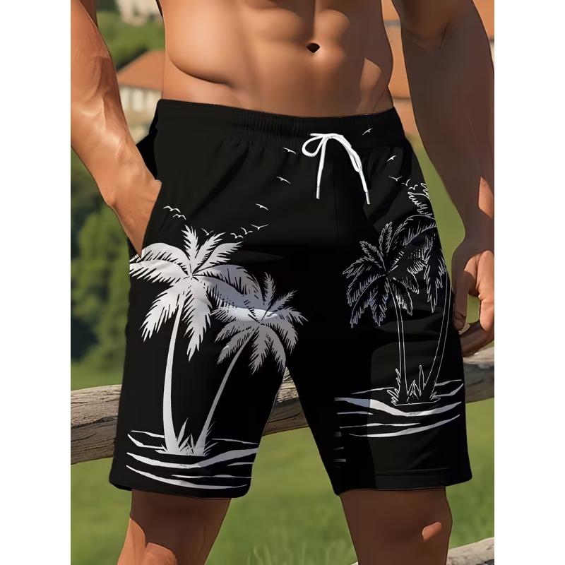 Tropical Palm Tree Print Men's Board Shorts 3D Print Men Beach Shorts Summer Outdoor Short Pants Party Holiday Sports Shorts