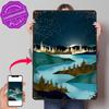 Autumn River Night D Texture Printed Poster Custom Vintage Metal Tin Plate Sign for Wall Art Home Decoration Gaming Decor Room