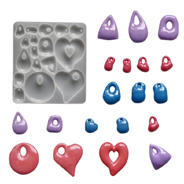 Professional Grade Silicone Mold For Creating Heart Shaped Round 3D Pendants Necklace Earrings Accessories Mould 1