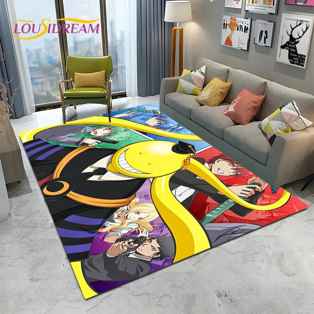 Cartoon Assassination Classroom Anime Carpet Rug for Home Living Room Bedroom Sofa Doormat Decor,kid Area Rug Non-slip Floor Mat