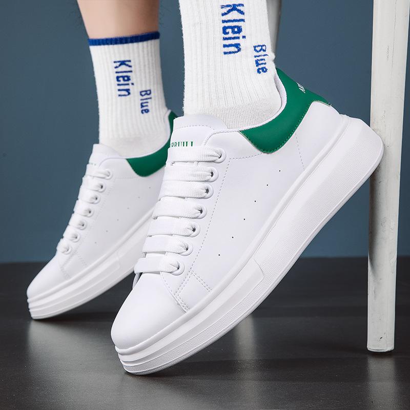 

Мужская обувь 2025 весна и осень McQueen повседневная удобная молодежная корейская версия тренд простые белые дышащие универсальные кеды 44