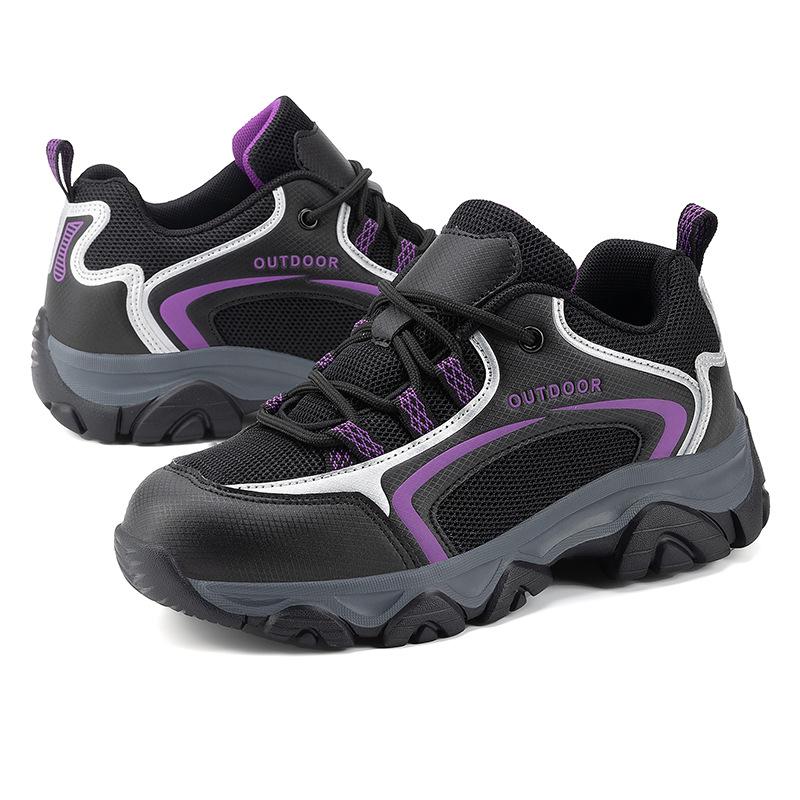 

Новые походные кроссовки для мужчин и женщин, парные, низкие, дышащая сетка, амортизация EVA, отскок, для активного отдыха, кемпинга, походов 42 фиолетовый