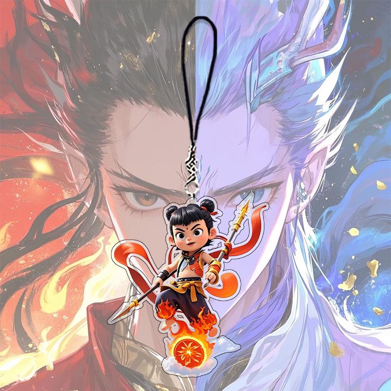 

Підвіска з лотосовим тортом Nezha 2 Диявол дитячий морський мультфільм мультфільм аніме дорогоцінний ланцюжок для мобільних телефонів Nezha кулон Ao Bing