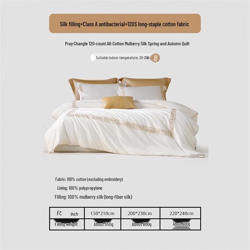 

Mercury Home Textiles Mulberry Silk All-Season 2-in-1 Quilt