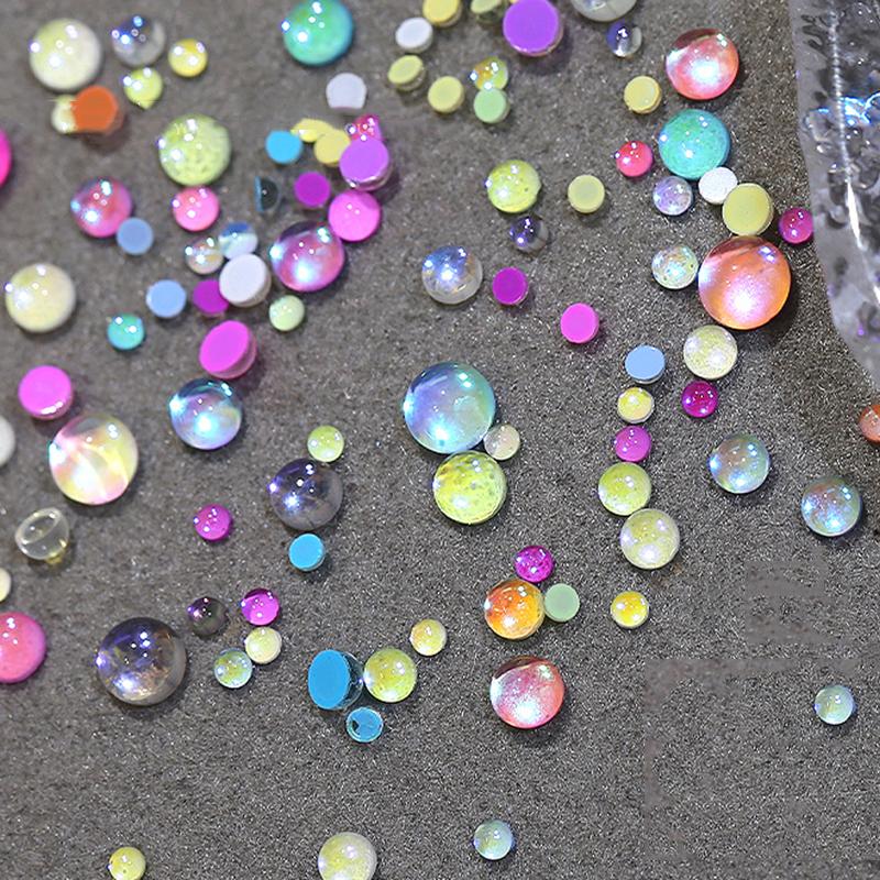 

100 шт. разноцветных бусин Aurora Mermaid, украшения для ногтей, летние детали, красочные бусины-макаруны, подвески для ногтей, маникюр своими руками A3