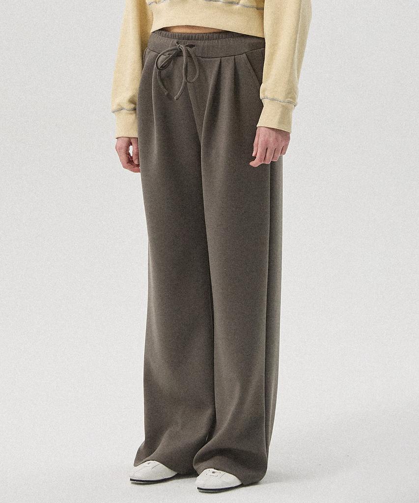 Aheule Maro Two-Tuck Wide Jersey Pants_Dark Gray