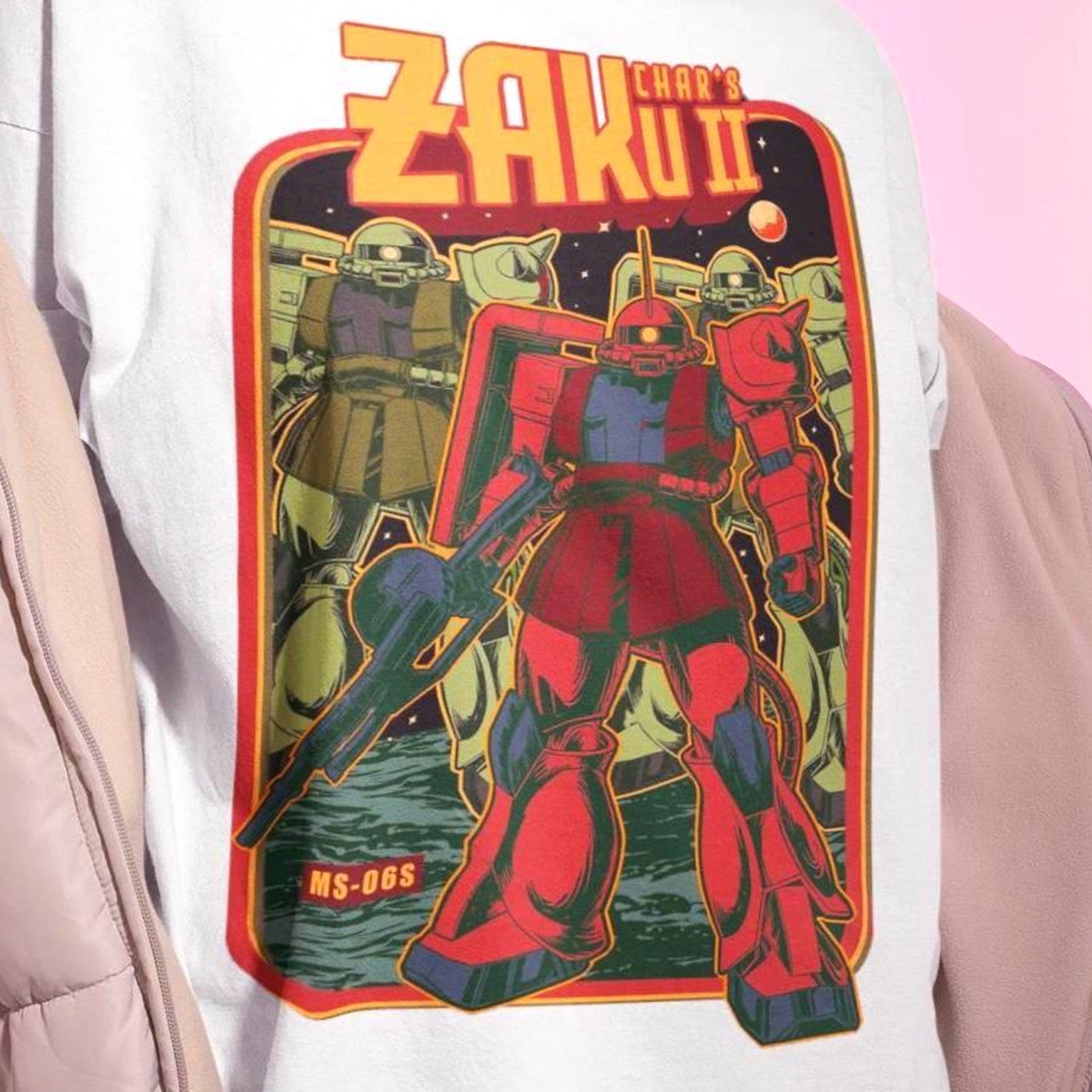 Char s Zaku Gundam Shirt -90s Anime Tshirt,Mobile Suit Gundam Tee 4XL