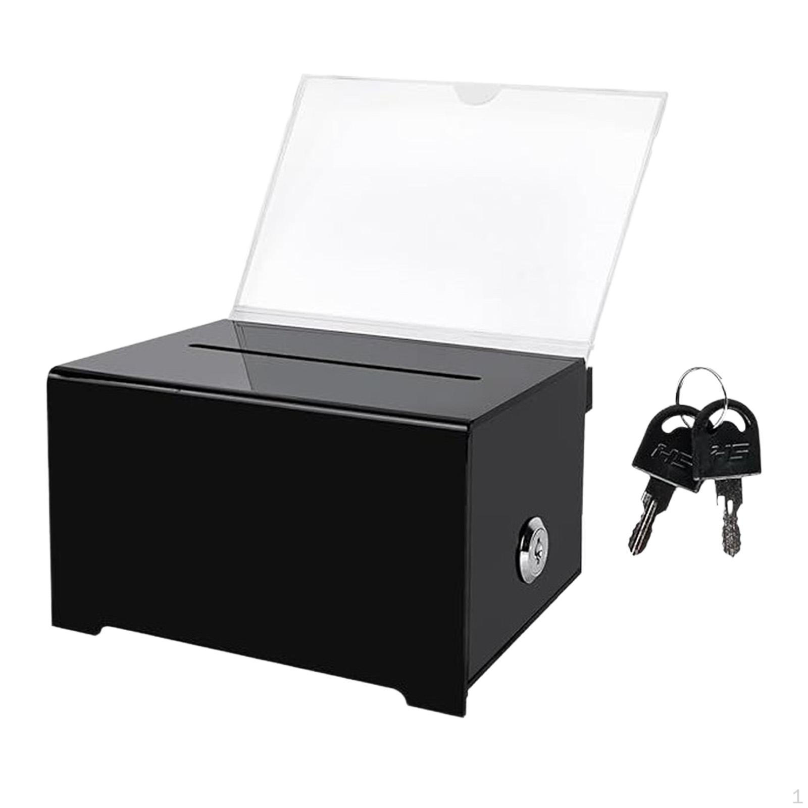 

Acrylic Collection Box with Key Lock, Organizer Container, Storage Suggestion, Discreet Function, 16cmx12cmx10cm