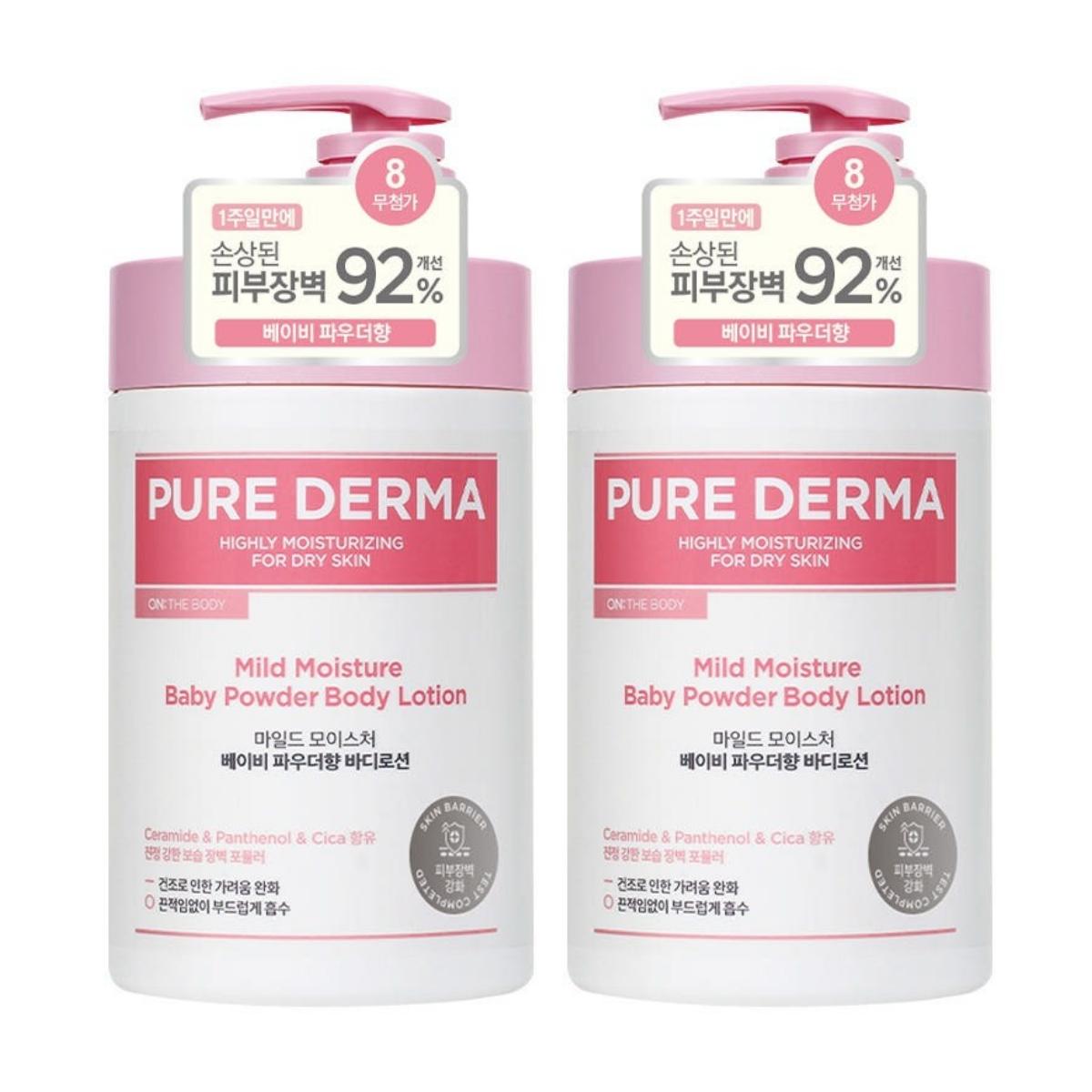 

ON THE BODY Pure Derma Mild Body Lotion Soft Baby Powder 1000ml (Pack of 2)
