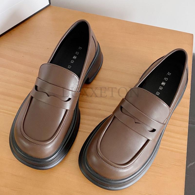 British Style Womens Derby Shoes Shallow Mouth Autumn Modis Casual Female Sneakers Mixed Colors Loafers With Fur Flats Round Toe