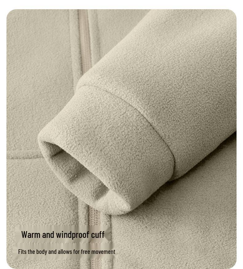 Men's 2026 Plus Velvet Thick 700G Lambswool Hooded Fleece Jacket