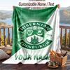 Flannel Blanket Hibernian FC Print Custom Name Text Soft Throw for Sofa Bed