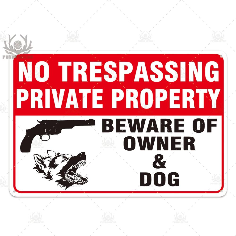 Beware Vintage Tin Sign Plaque Metal Plate Guard Dog Signs Wall Art Posters for No Trespassing Farmhouse