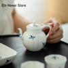 130ml Pure Hand-painted Butterfly Orchid Ceramic Teapot Elegant Pot Household Tea Soaking Kettle for Tea Accessories Ornaments