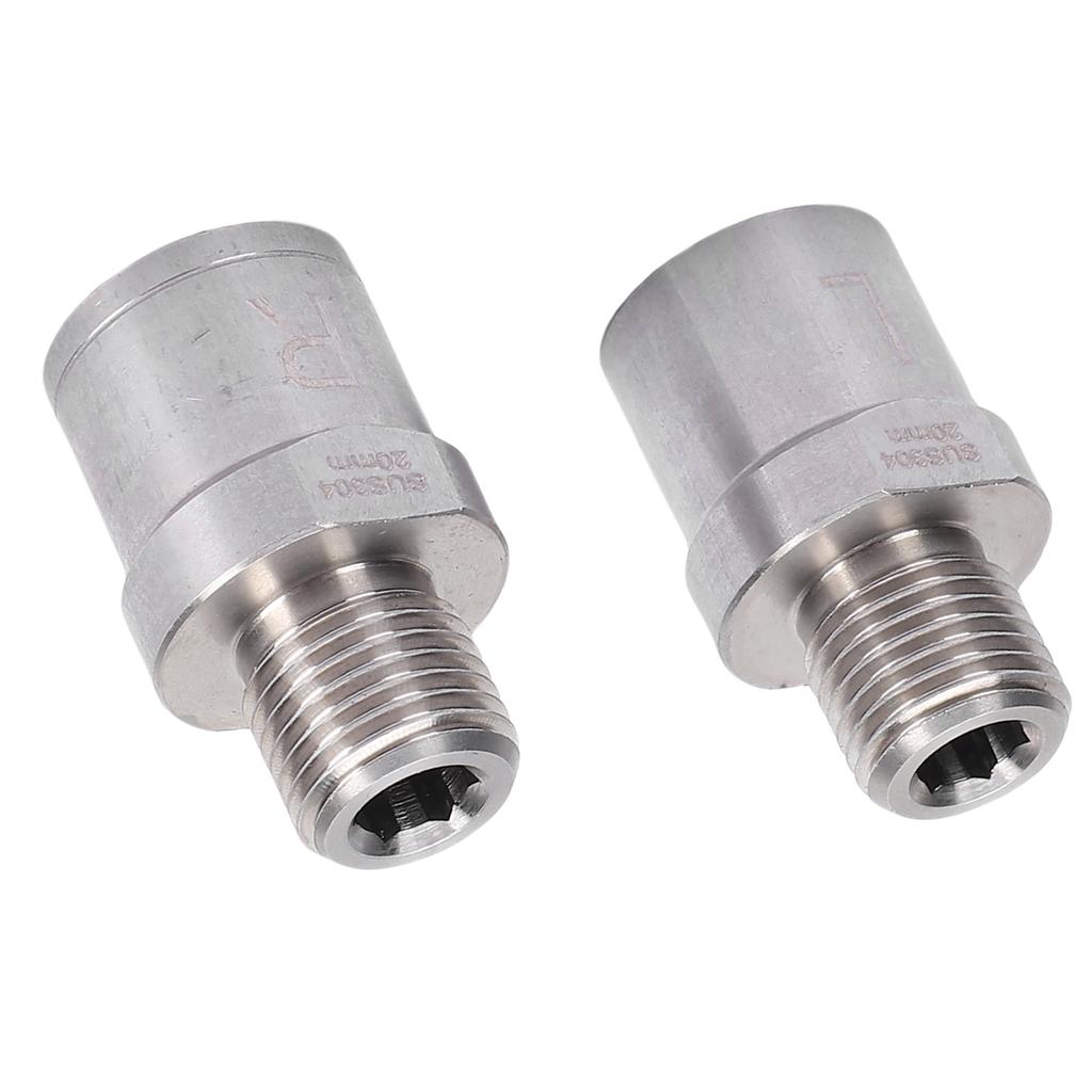 1 Pair Bicycle Pedal Adapters Stainless Steel Male Thread 1/2in to Female Thread 9/16in Bike Pedal Extenders for Cranks