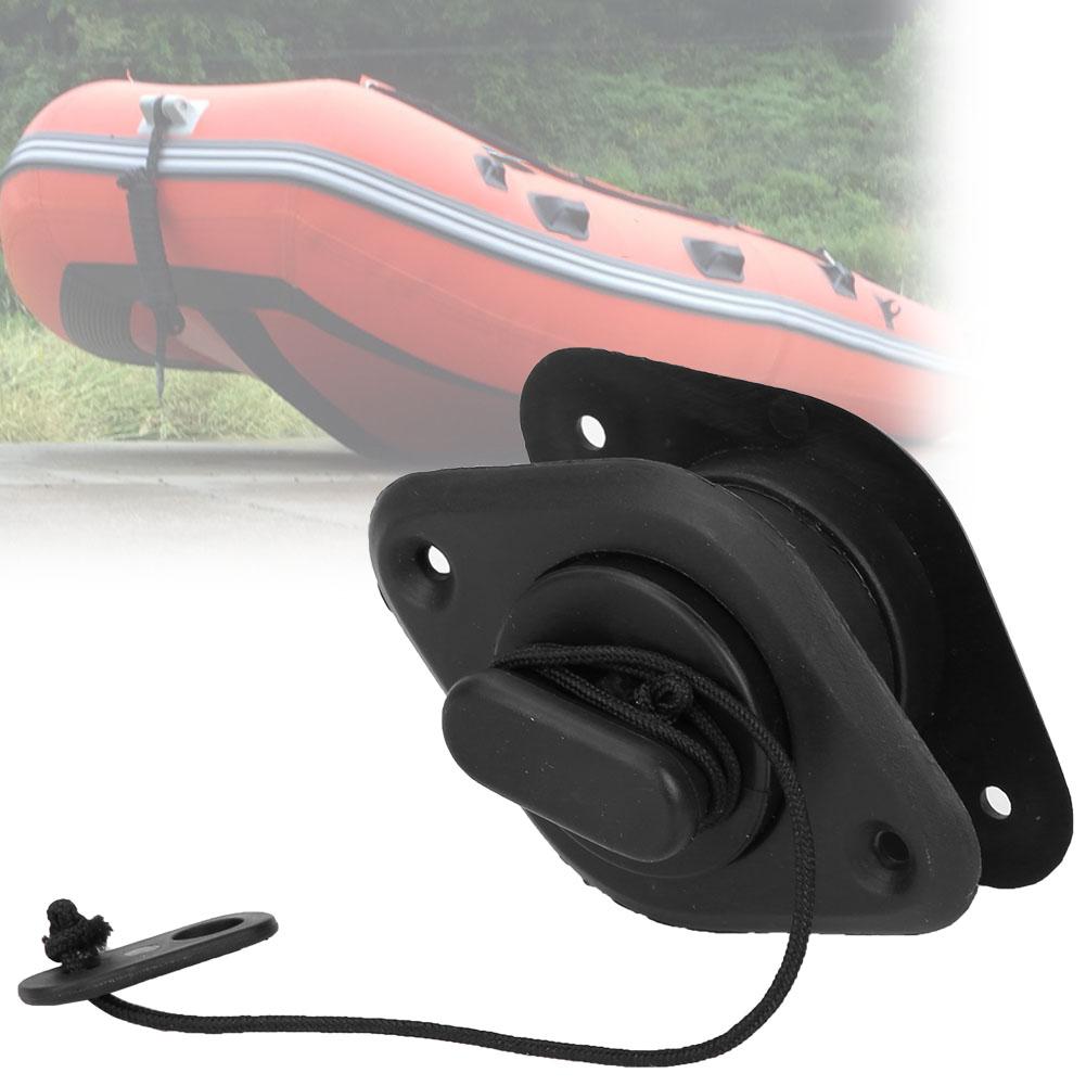 Slitesterk PVC Svart Dreneringsventil for Gummibåter Fiskebåt Kajakk Tilbehør