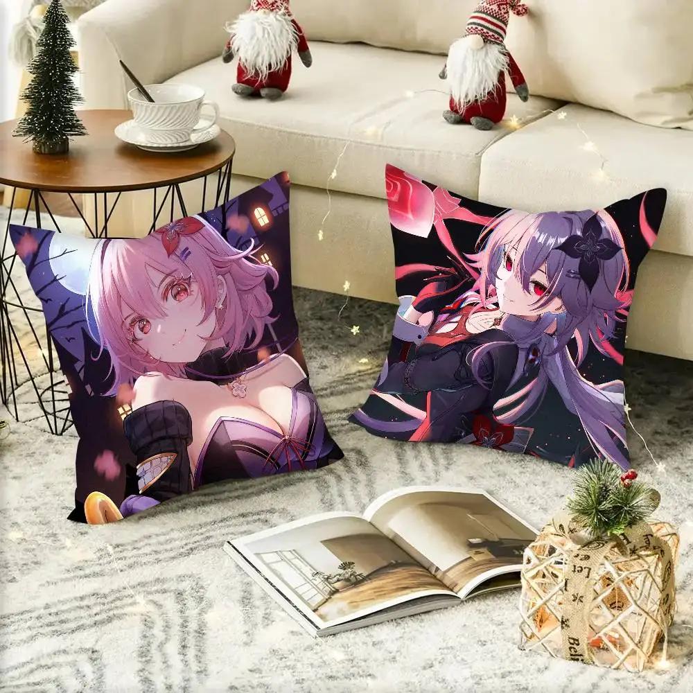 Evernight Niedliches Mädchen Honkai Star Rail Kissenbezug Quadratisches Kissen Schlafzimmer Sofa Freizeit Komfort Kissen Auto Heimdekoration