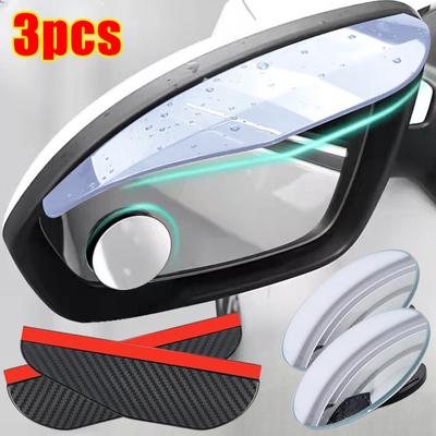 1set Car Carbon Fiber Rain Eyebrow Rearview Mirror Visor Shade Rain Cover Rear View Mirror Rainy Shield Guard Auto Accessories