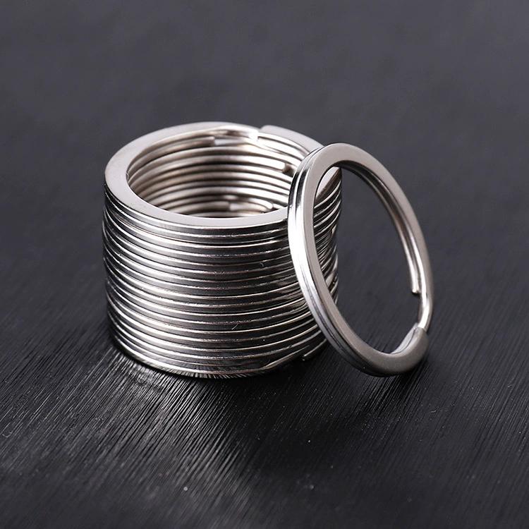 

WTEMPO 100 шт. простые серебристые брелоки из нержавеющей стали, плоские железные кольца, автомобильные брелоки, брелоки для ключей, самодельные ювелирные изделия, многофункциональные толстые стойкие к ржавчине брелоки 2.5cm*100pcs серебряный