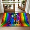 Crystal Velvet Square Rug Custom NameRainbow Friends Pattern Non Slip Home Floor Decor Rug