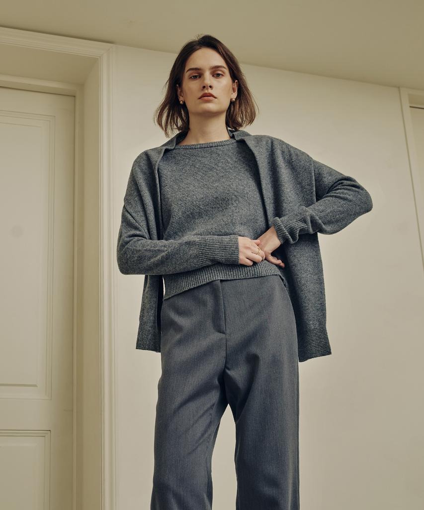 ZEROSTREET [3 Colors] Le Zero Cashmere Cape Knit Set