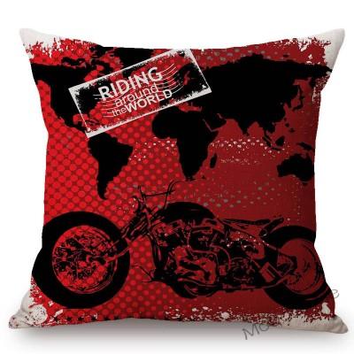 Retro Motorcycle Poster Art Letter Print Ride Your Way Home Decoration Throw Pillow Case Vintage Motor Bike Sofa Cushion Cover