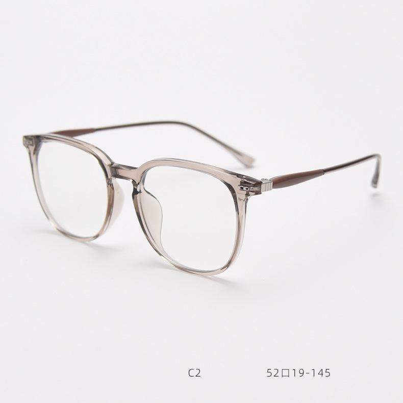 55687 Vintage Anti Blue Light Glasses Frame Plastic Titanium Leopard Simple Rivet Square Computer Eyewear