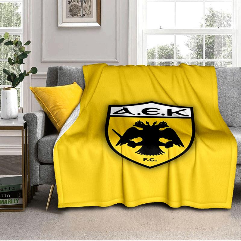 Coperta con Stemma Calcio Aek Adatta per Divani, Letti, Uffici e Campeggio - Regalo Perfetto per Halloween Natale