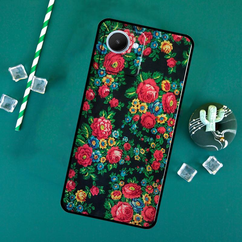 Russian Scarf Floral For Realme 15 14 13 12 11 10 Pro Plus C65 C67 C63 C61 C55 C51 C53 C35 C75 GT6 GT7 Pro Case