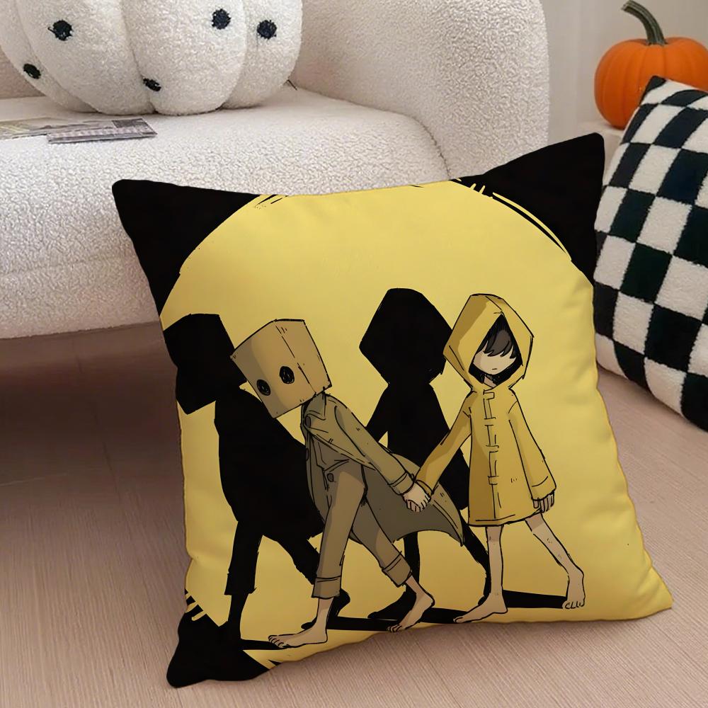 Thriller GAME LLittle Nightmares Cushion Cover Throw Pillow Cover Hidden Button Durable Polyester Chair Cushion