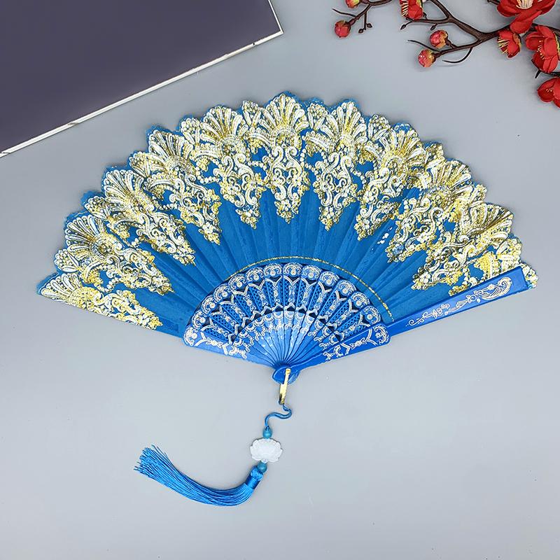 1PC Classica Gift Plastic Dance Performance Folding Colorful New Chinese Style Ancient Style Fan Elegant Carved Photography