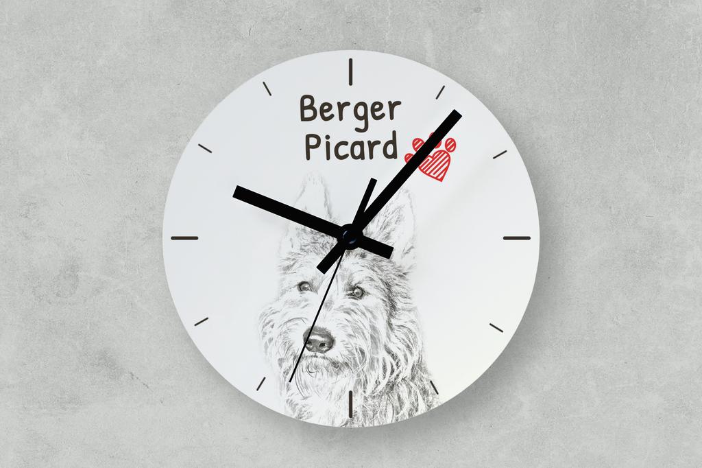 Picardy Sheepdog, Berger Picard – Wall clock with a dog, shelf clock with a print | Art-Dog