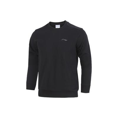 Li Ning Badminton Serie Fleecegefüttertes Warmes Sport-Pullover-Sweatshirt Herren Sweatshirt Schwarz AWDS797-1