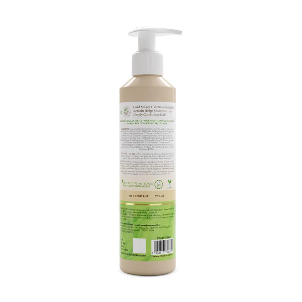 Mamaearth Curd Smoothening Conditioner 250 Ml Pack For Smooth Shiny Hair And Frizz Control